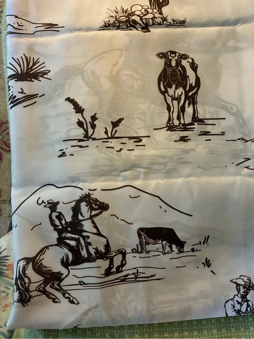 NWT  Western Cowboy Shower Curtain w/Hooks